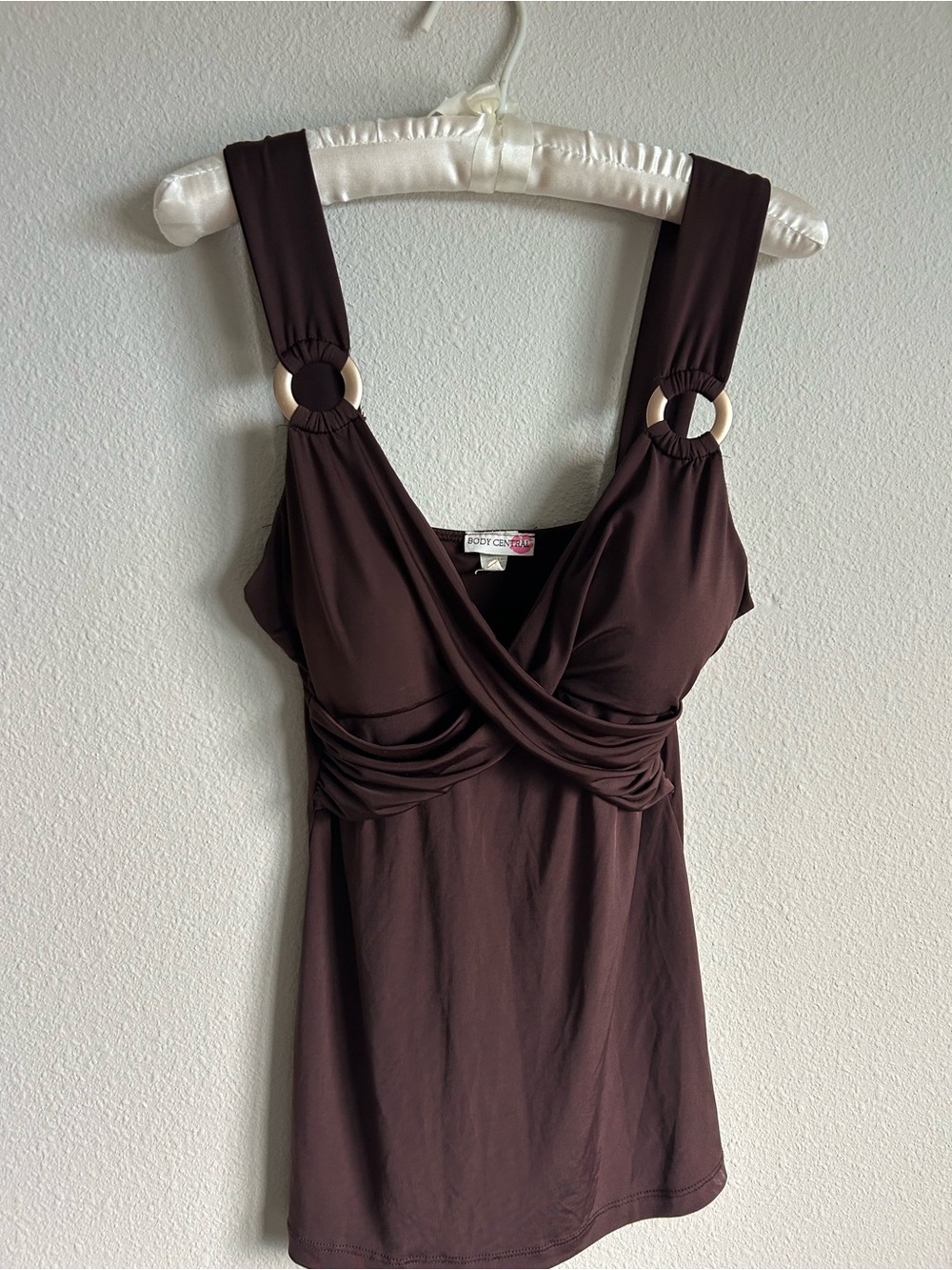 Y2K Body Central Brown Tank with Ring Accent Straps